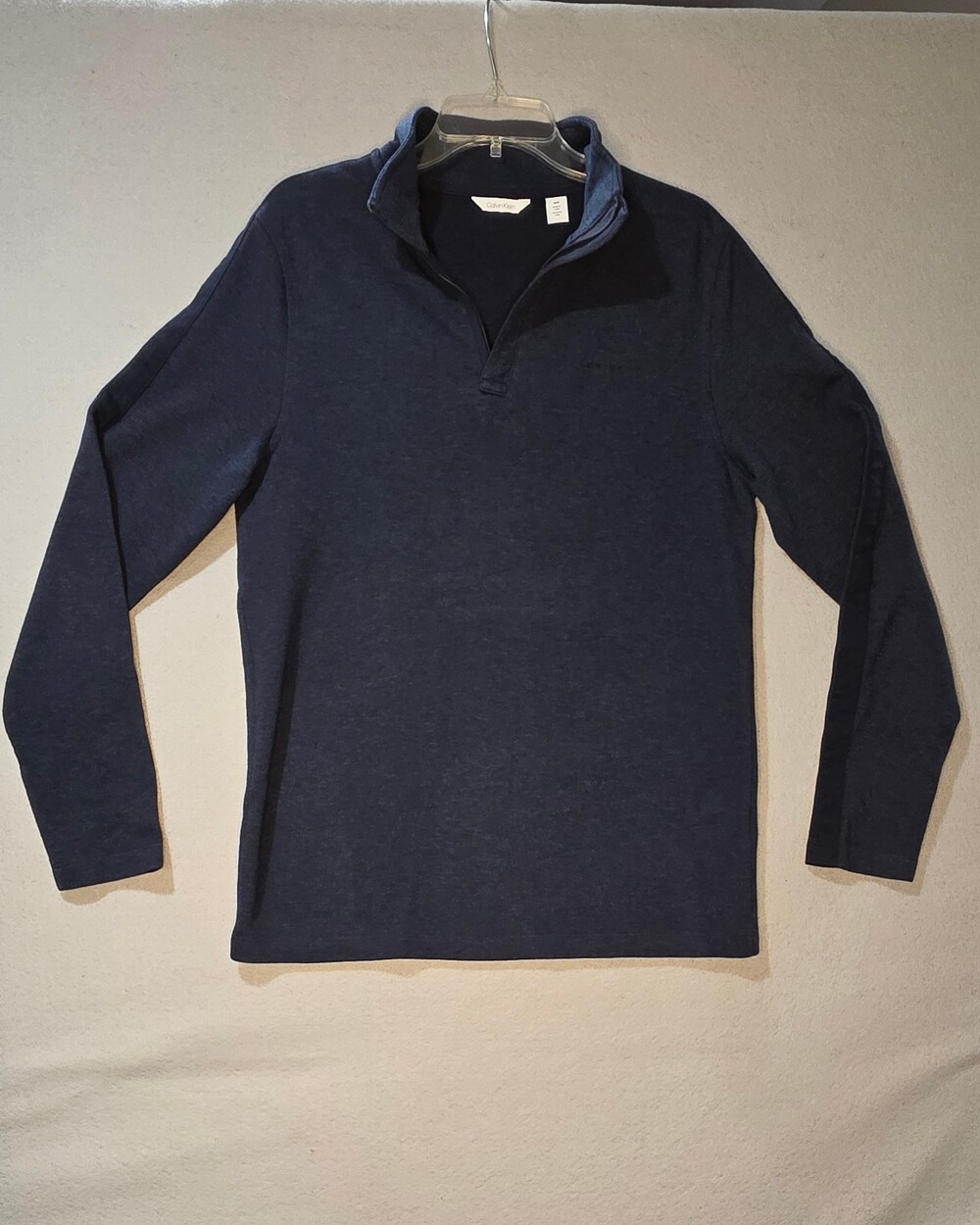 Calvin Klein Quarter Zip Pullover Mens M Navy |Heather Preppy Old Money Golf Ivy